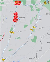 Kent County Council - Temporary Road Closure - The Street & Ulcombe Hill, Ulcombe - 10th April 2025